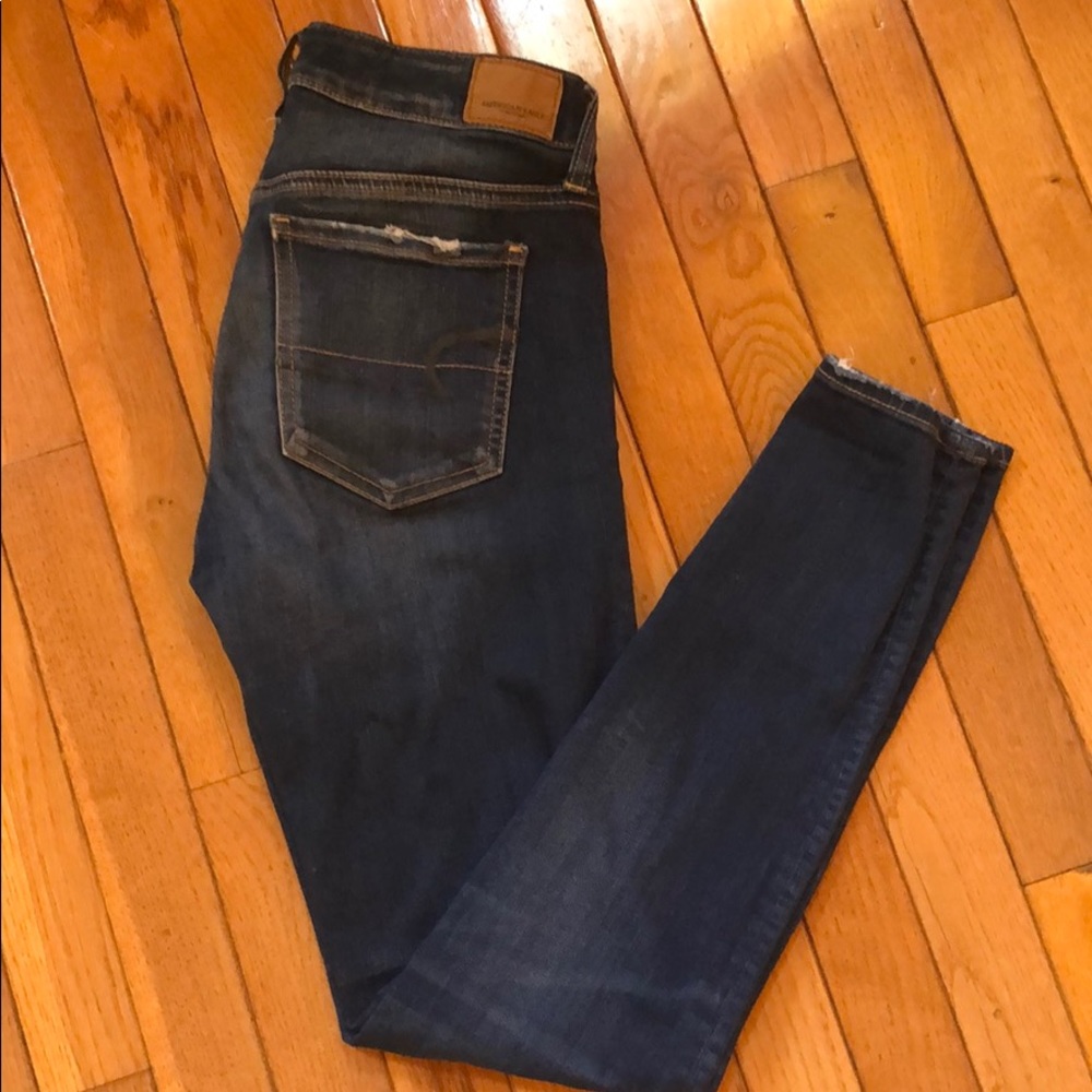 AE medium wash super stretch X jegging